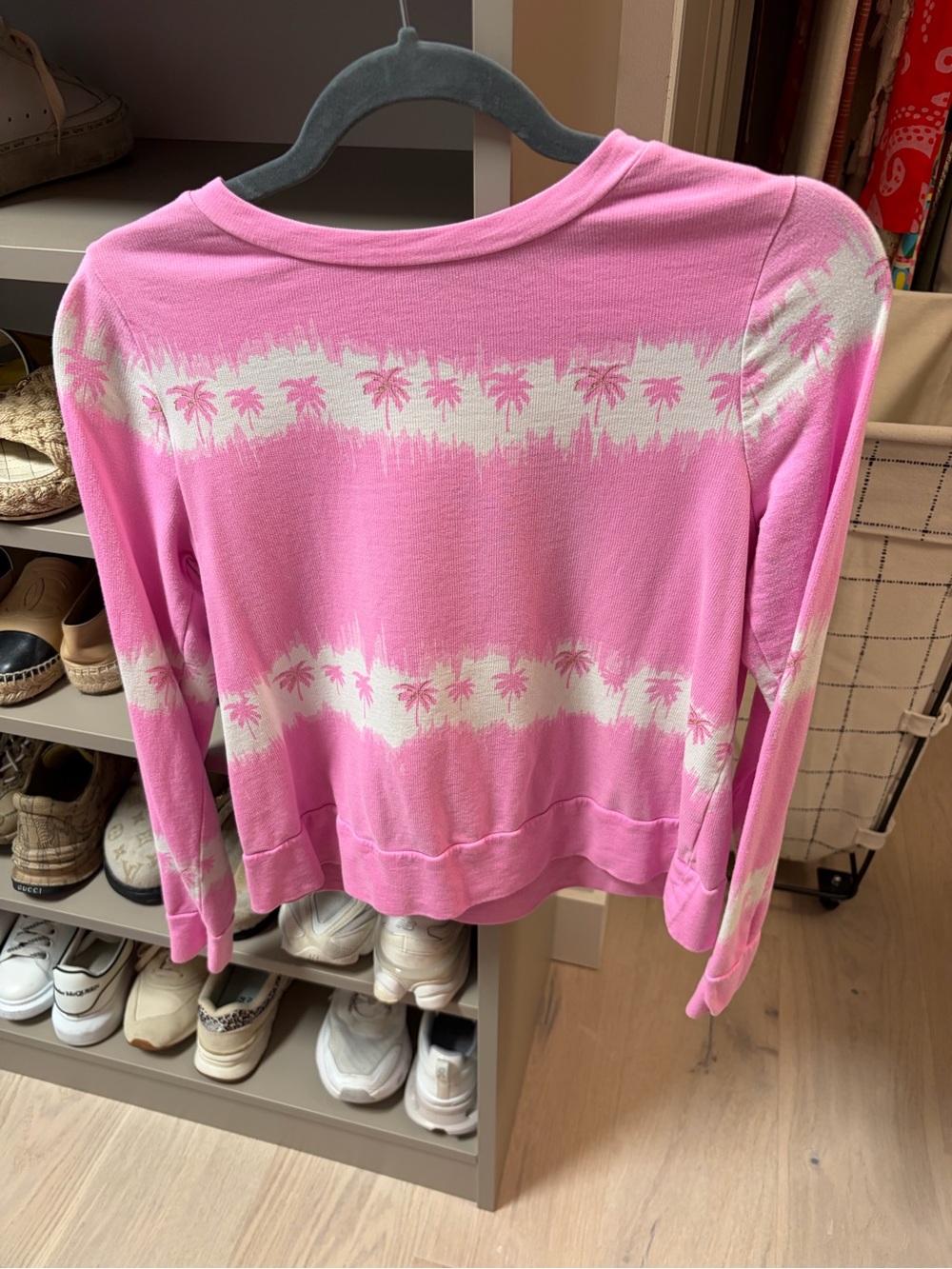 Lilly Pulitzer Pink Palm-Print Long Sleeve Sweatshirt